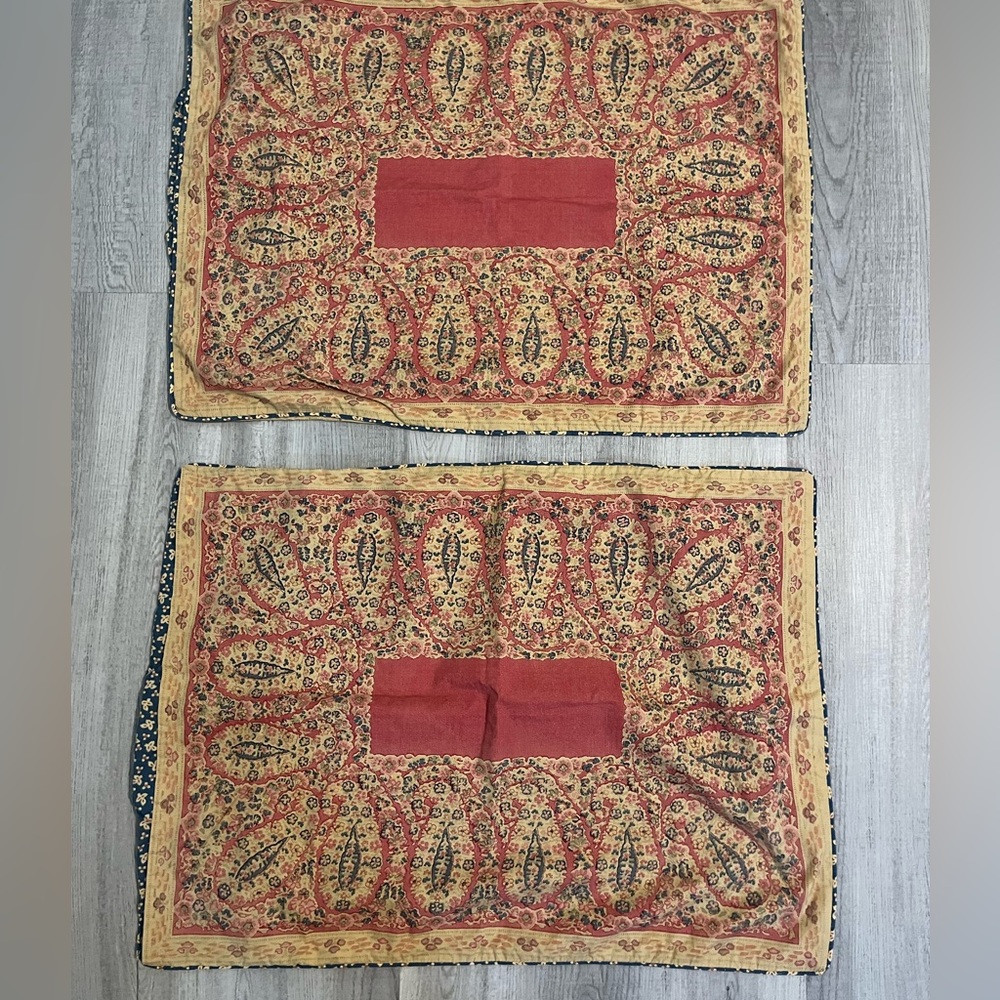 RL Chaps Standard Shams Montauk Paisley Floral Reds Blue Ecru (2)